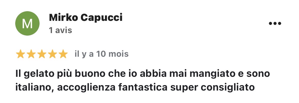 Avis Google de Mirko Capucci
